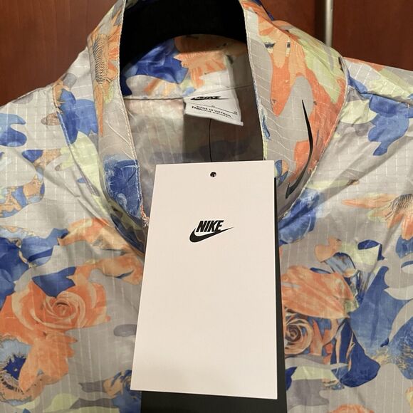 Nike Womens Woven Floral Track Zip Jacket Size L - CZ8184 072 Windbreaker NWT - Picture 4 of 16